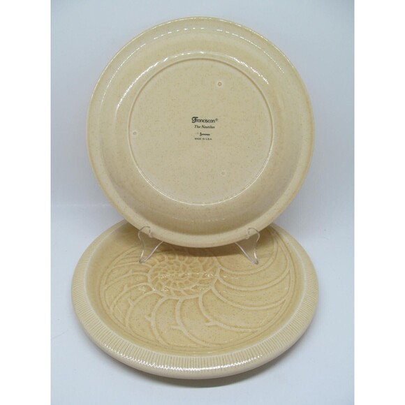 Franciscan Sea Sculptures Sand "The Nautilus" Set Of Two 10 1/2" Dinner Plates - Picture 10 of 13
